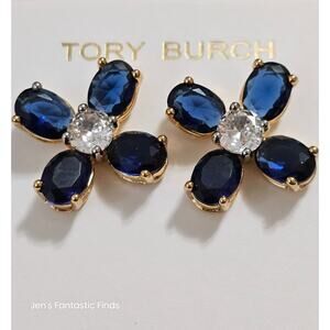 Tory Burch Buddy Clover Stud Earrings New